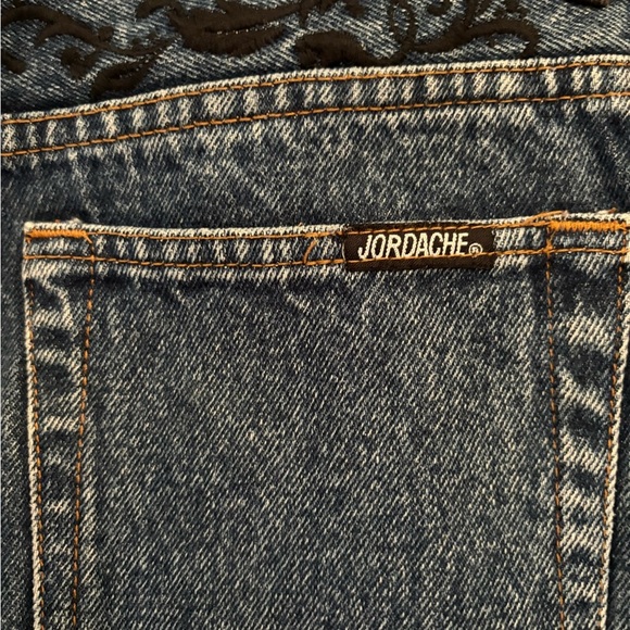 Vintage 80's Jordache Embellished Denim Jean Sz Jr 7/8 Dark Wash High Waisted - Picture 6 of 9